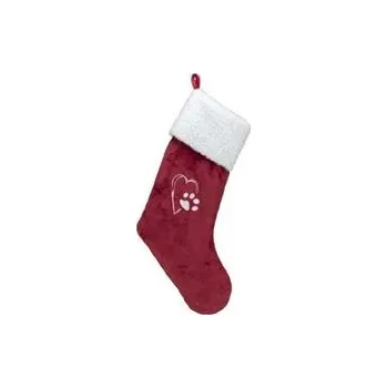 Vánoce Xmas STOCKING - vánoční ponožka, 47 cm, plyš, červená/bílá