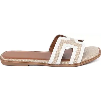 Pánské ponožky Designové dámské bílé nazouváky na plochém podpatku 40