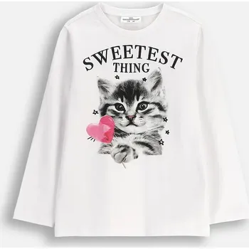 Chlapecké tričko Dětské tričko s dlouhým rukávem s bavlnou Coccodrillo bílá barva, CRAFT PUNK GIRL KIDS ZC5143106CGK 00X, vel. 122