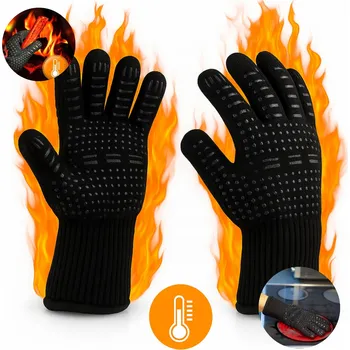 Žáruvzdorné KUCHYŇSKÉ RUKAVICE na GRIL do TROUBY 2KS do 800 °C ODOLNÉ