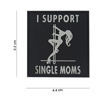 Nášivka Gumová nášivka 101 Inc nápis I Support Single Moms - černá