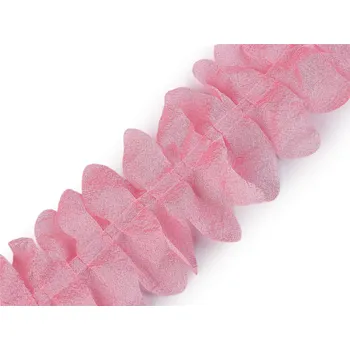 Volánek ke zdobení oděvů a tvoření květů šíře 80 mm Balení: 1 m, Varianta: 2 růžová sv. - 8596475681292