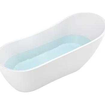 Vana BPS-koupelny Volně stojící akrylátová vana HYD-FOR520B 160x75 bílá, odtokový komplet zlatý kartáčovaný