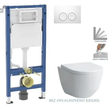 WC sada GEBERIT DuofixBasic s bílým tlačítkem DELTA21 + WC LAUFEN PRO RIMLESS + SEDÁTKO 458.103.00.2 21BI LP1