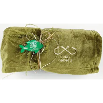 deka Sleep-well Deka z mikroflanelu Sleep-well ® KHAKI -150x200cm, výšivka PRO RYBÁŘE - ČUDLY NEBERU