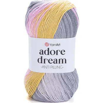 Příze Yarn Art Adore Dream 1064 šedá, žlutá, růžová