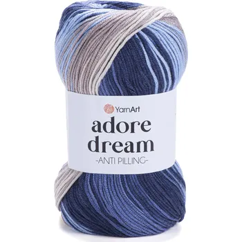 Příze Yarn Art Adore Dream 1073 modrá, šedá, bílá