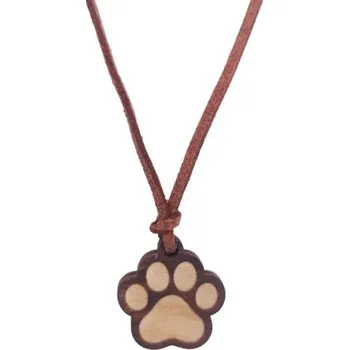 Žertovný předmět Kočičí tlapka - dřevěný přívěsek na šňůrce s gravírováním- Tričkový.cz