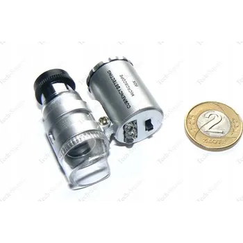 Mini kapesní mikroskop s UV světlem x60 lupa