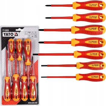 Šroubovák Yato Izolované šroubováky 1000V ploché a křížové, sada VDE S2, 7 ks