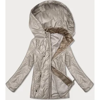 Světle béžová dámská prošívaná bunda s odepínací kapucí S'West (B8356-70) odstíny béžové 48