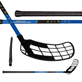 Florbal Salming Novalite Quest1 27 Black/Blue vel. 103cm (= 113cm) pravá kulatá (pravá ruka dole)