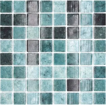 Obklad SKLENĚNÁ MOZAIKA, OBKLAD MIX ZELENÁ 4MM