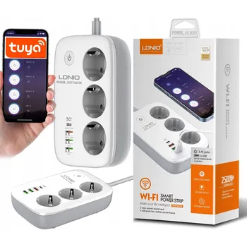 IP kamera Zásuvková lišta LDNIO SEW3452 3 zásuvky AC 4 porty USB WiFi