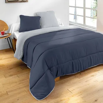 přikrývka Blancheporte Dvoubarevná přikrývka z mikrovlákna 500g/m2 šedá/antracitová 200x200 cm