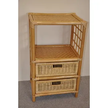 Komoda Axin Trading s.r.o. Ratanová komoda 2 zásuvky a police barva medová