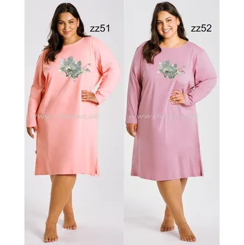 Dámské noční prádlo TARO Dámská noční košile Patricia3473 Barva: zz51-marhuľová, Velikost: 4XL