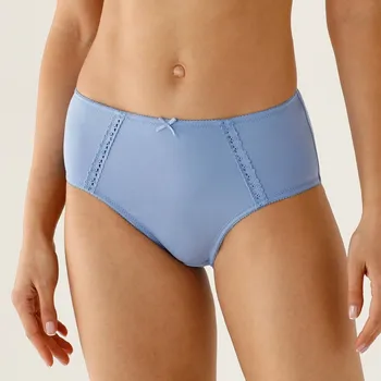 Kalhotky Blancheporte Sada 2 bavlněných kalhotek maxi s ažurou modrá+lila 34/36