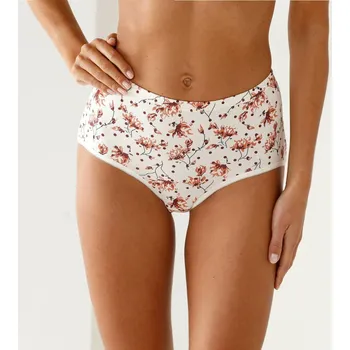 Kalhotky Blancheporte Sada 7 kalhotek maxi, jednobarevných a s potiskem květin bordó/nám.modrá 46/48