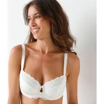 Podprsenka Blancheporte Dvoubarevná krajková podprsenka Céline Dorina®, s kosticemi slonová kost 80D