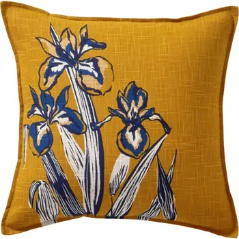 Polštář Blancheporte Polštář s potiskem kosatce karamelová/nám.modrá