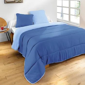 přikrývka Blancheporte Dvoubarevná přikrývka z mikrovlákna 500g/m2 modrá oceán/nebeská modrá 140x200 cm