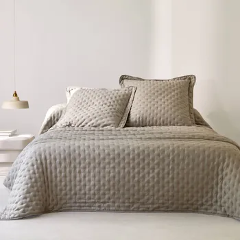 Napínací potah Blancheporte Prošívaný přehoz na postel z mikrovlákna béžová 180x220 cm