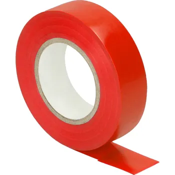 Izolační páska Sada izolační pásky, samozhášecí, červená, 19 mm široká, 0,13 mm silná, 20 m dlouhá, 10 ks