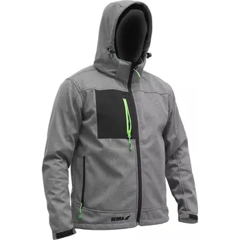 pracovní bunda DEDRA Pracovní bunda softshell s kapucí, vel. S, 96% polyester + 4% elastan BH61KS-S Farba: Šedá, Veľkosť: S.