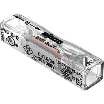 WAGO 1-wire svorka propojovací konektor, oboustranný, pro tuhé vodiče 221-2411, 0,2-4,00mm?, 5 ks