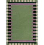 Zeleno-fialový ručně tkaný vlněný koberec 160x230 cm Kai Wool Border – Flair Rugs ID_1726226
