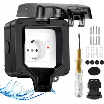 Elektrická zásuvka VODĚODOLNÁ VENKOVNÍ ZÁSUVKA IP66 VODOTĚSNÁ ZÁSUVKA