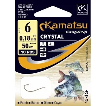 Rybářský háček Háčky s návazcem, s protihrotem Kamatsu Crystal Perch 10 ks