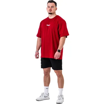 Pánské tričko Nebbia Gym Essentials 381 Oversized tričko červené