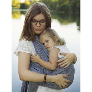 Šátek na nošení dítěte Šátek na nošení dětí Storchenwiege, vzor Leo černobílý 5,2m