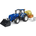 BRUDER 2187 New Holland T5.120 s čelním nakladačem, korbou a vidlemi