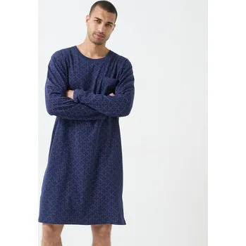 Dámská noční košile Blancheporte Bavlněná noční košile s potiskem nám.modrá/červená 107/116 (XL)