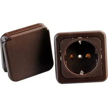 Zásuvka Fawo s víkem barva hnědá