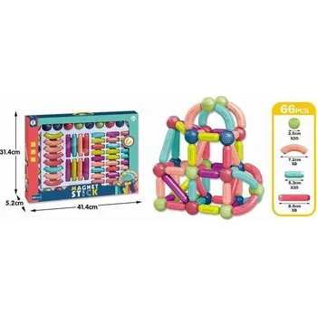 ostatní stavebnice ND21_109435 Magnetické Stavebnice 66 dílků