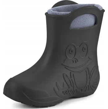 Chlapecká obuv Holínky dětské Žabka pěnové gumáky zateplené na zimu Šedé 34-35
