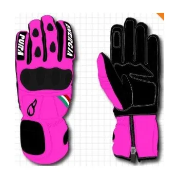 Moto rukavice Kožené slalomové rukavice ENERGIAPURA SLALOM FLUO PINK, růžová 6,5