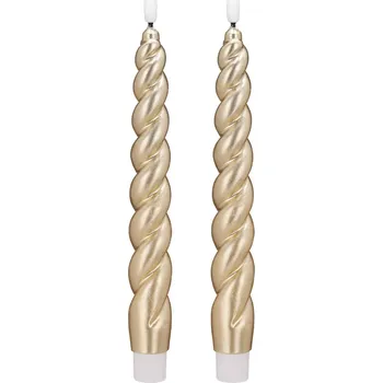 Talíř blokker LED večeře svíčka Swirl – 2,8×25 cm – zlatá 0017524