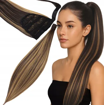 Paruka Mawe dlouhý syntetický Příčesek Mawe ženy v tmavě blond barvě