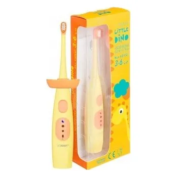 Elektrický zubní kartáček Sonický kartáček VITAMMY Little Dino Žlutý Dinosaurus s časovačem