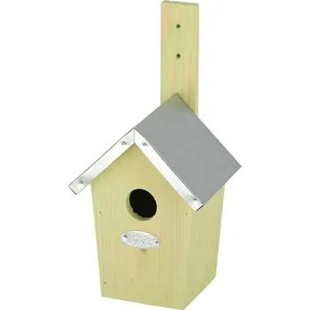 Zahradní dekorace Ptačí budka Simi, 30x15x13 cm, dřevo/kov, hnědá