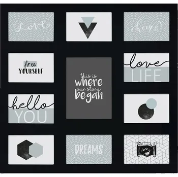 Dekorace do dětského pokoje Nástěnný fotorámeček Gael Black 53x55 cm