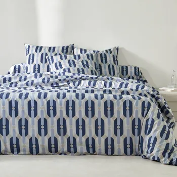 Povlečení Blancheporte Bavlněné povlečení Adam s potiskem modrá povlak na polštář 63x63 cm