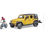 Bruder 2543 Jeep Wrangler Rubicon s kolem a cyklistou