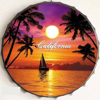 Plechová cedule Cedule 35x35cm víko California