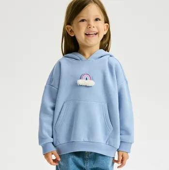 Dívčí mikina Reserved - Mikina s aplikací - modrá - 329FA-55X - 329FA-55X-80